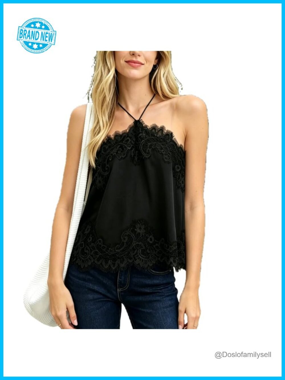 Lace Trim Halter Tank Top for Women Y2k Cami Chic Going Out Tops